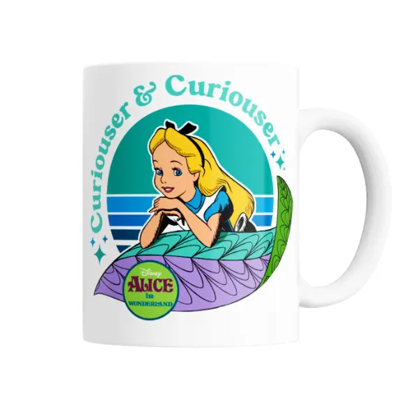 Taza de Cerámica Alicia en el País de las Maravillas Curiouser and Curiouser