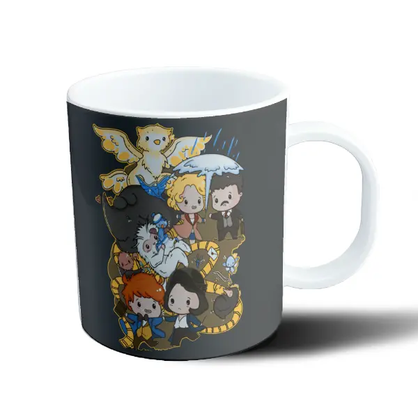 Taza de Plástico Animales Fantásticos Chibi Newt Tina Queenie Kowalski