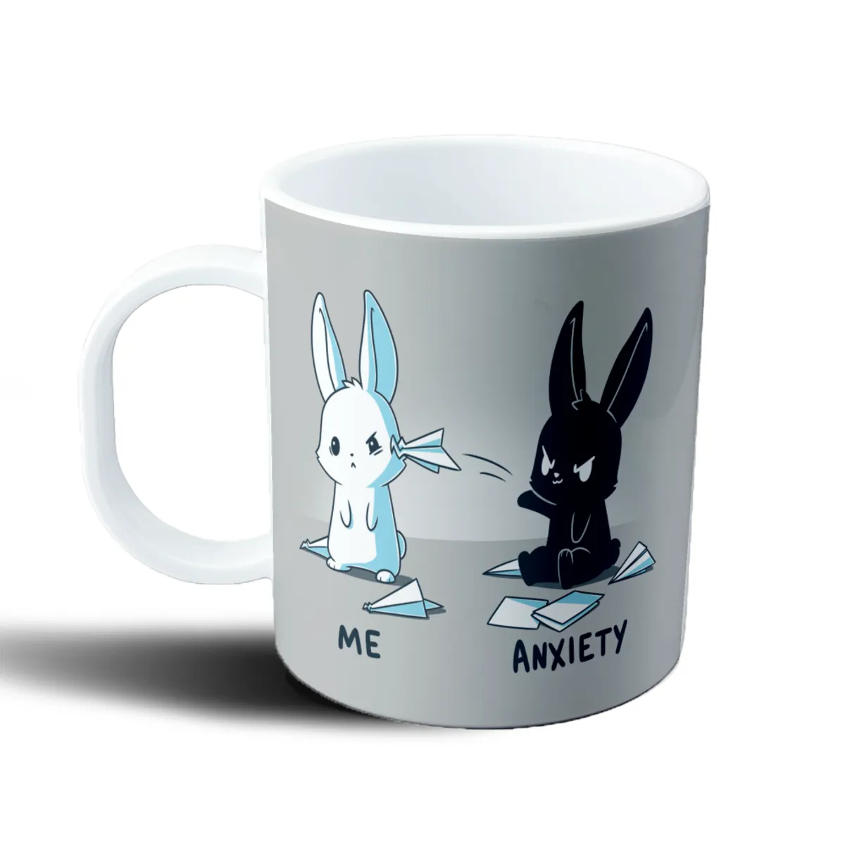 Taza de Plástico Conejos Me vs Anxiety - vista 2