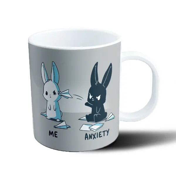 Taza de Plástico Conejos Me vs Anxiety