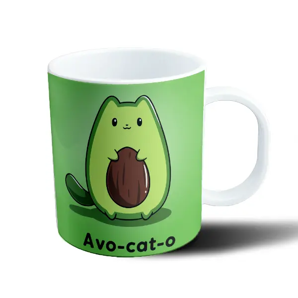 Taza de Plástico Avo-cat-o Gato Aguacate