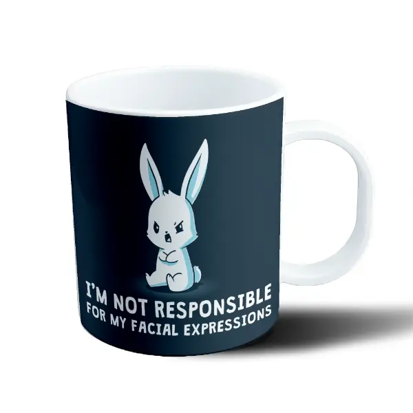 Taza de Plástico Conejo Enojado I'm Not Responsible for My Facial Expressions