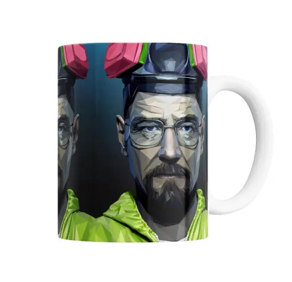 Taza de Cerámica Breaking Bad Walter White Estilo Poligonal