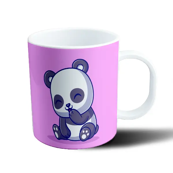 Taza de Plástico Panda Kawaii Cerrando los Ojos
