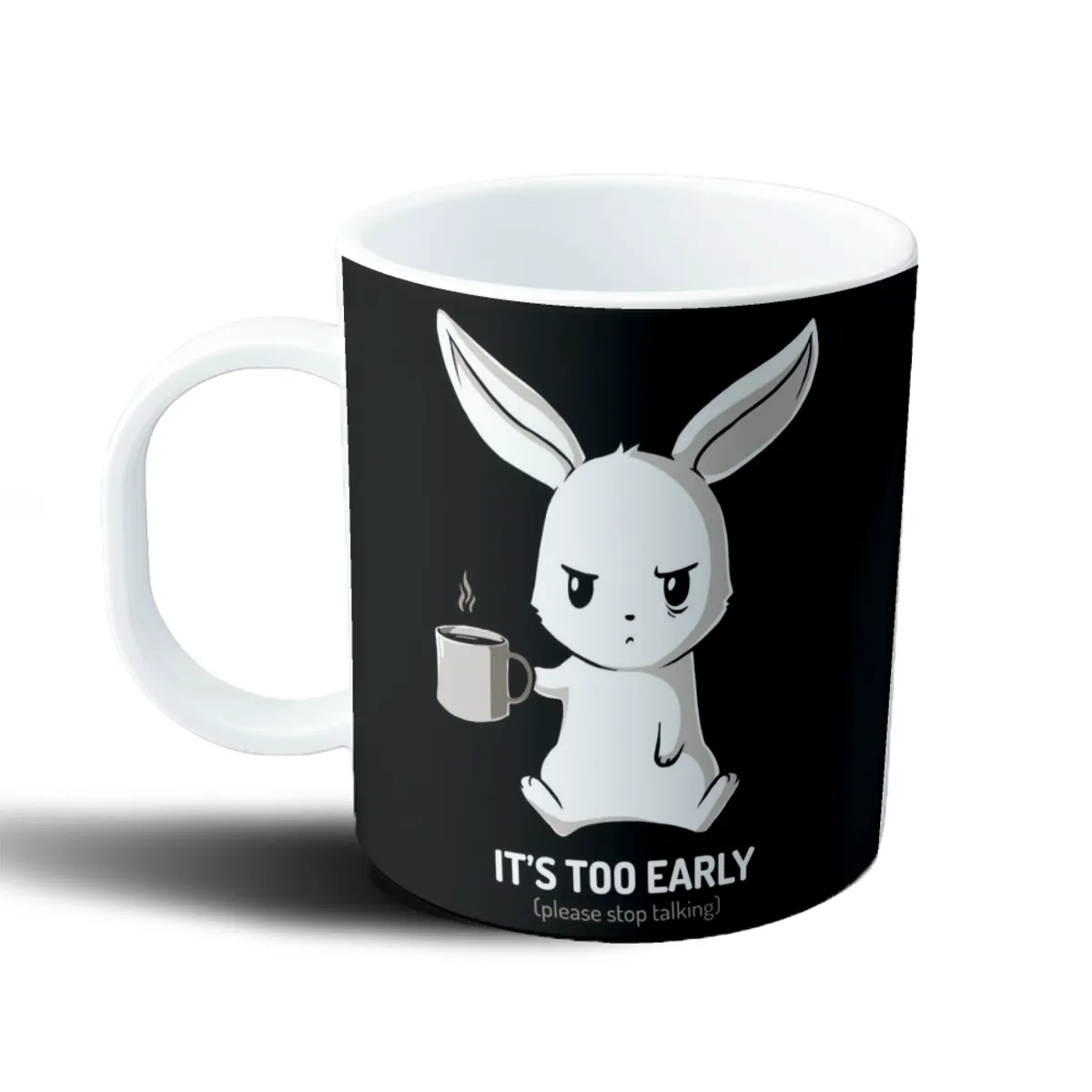 Taza de Plástico Conejo Antisocial It's Too Early - vista 2