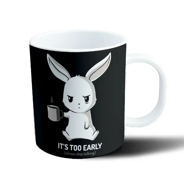 Taza de Plástico Conejo Antisocial It's Too Early