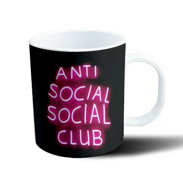 Taza de Plástico Anti Social Social Club Neón Rosa