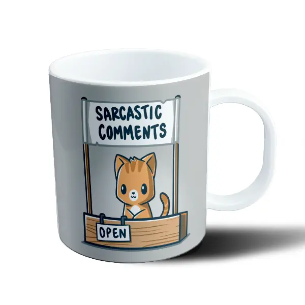 Taza de Plástico Gatito Sarcastic Comments