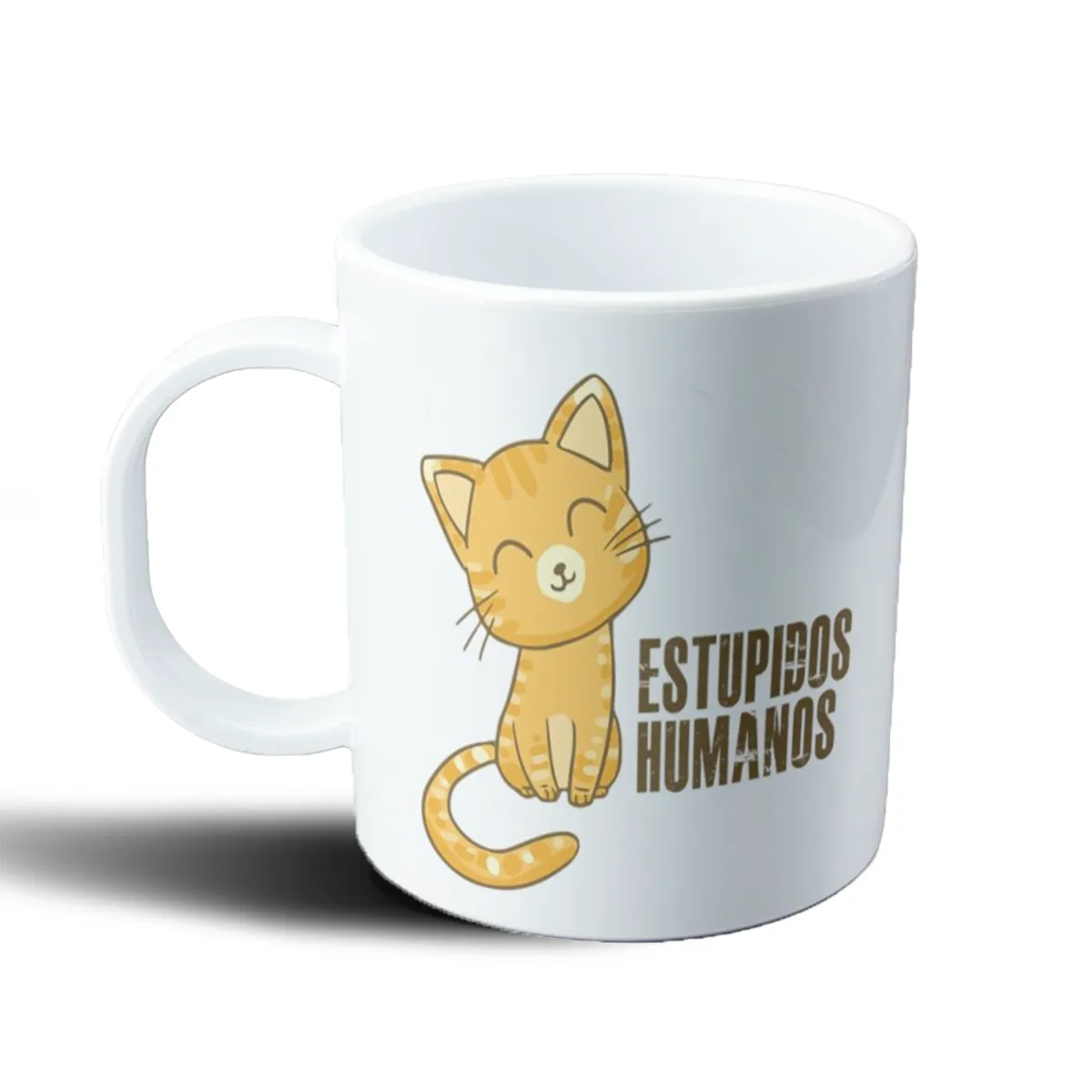 Taza de Plástico Gatito Estupidos Humanos - vista 2