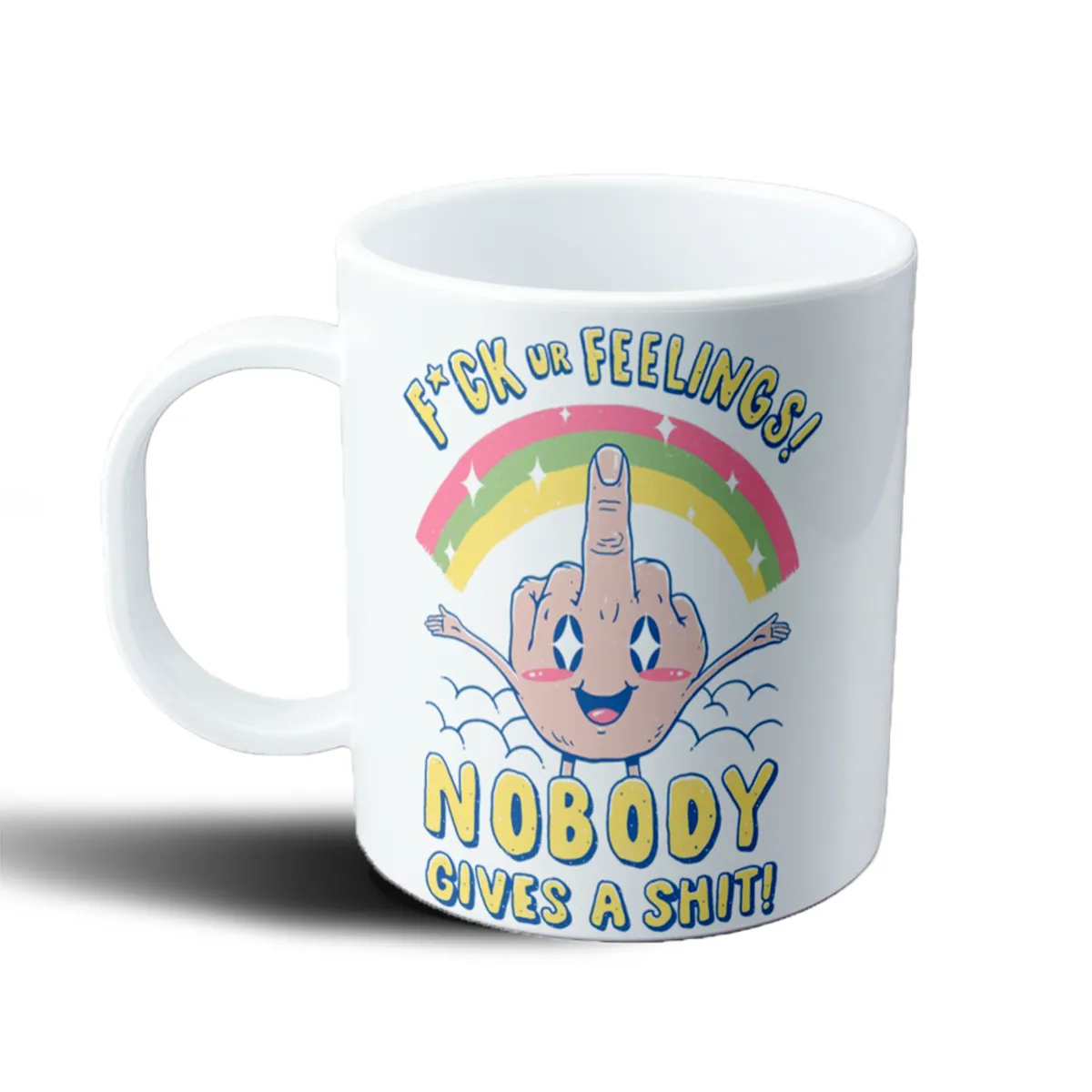 Taza de Plástico F*ck ur Feelings Nobody Gives a Shit Arcoíris - vista 2