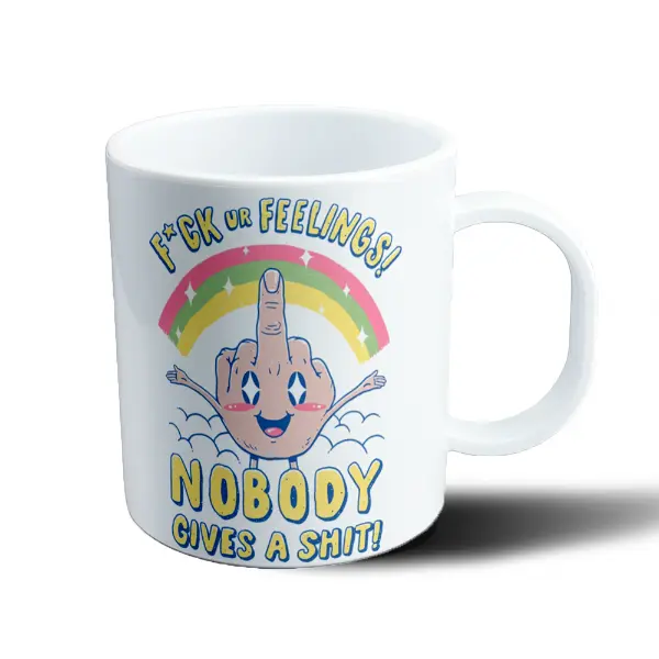 Taza de Plástico F*ck ur Feelings Nobody Gives a Shit Arcoíris