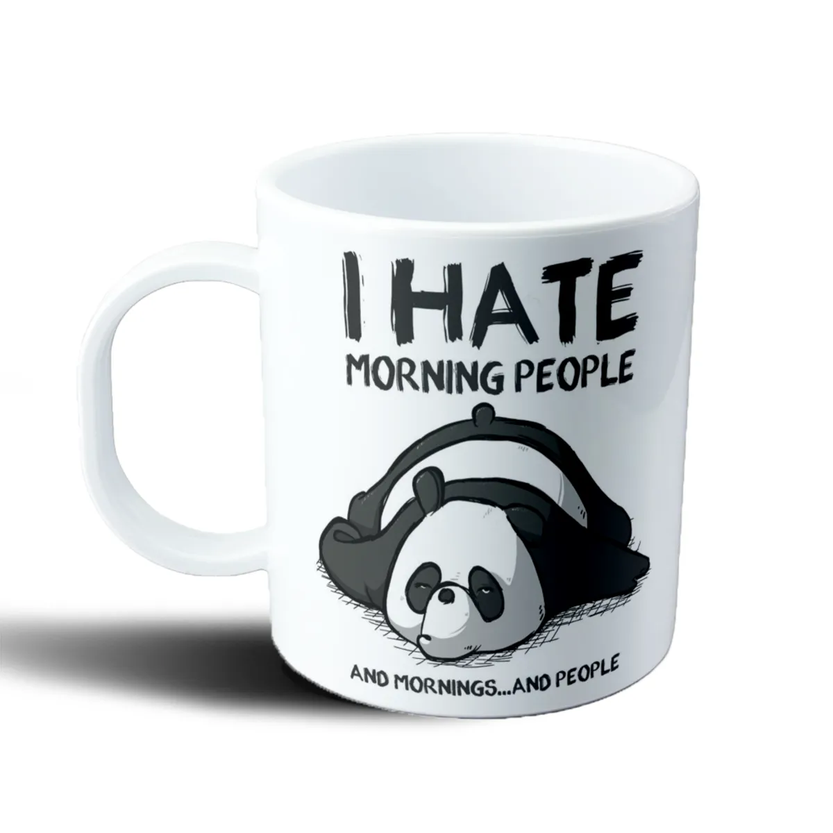 Taza de Plástico Oso Panda Odio las Mañanas - vista 2