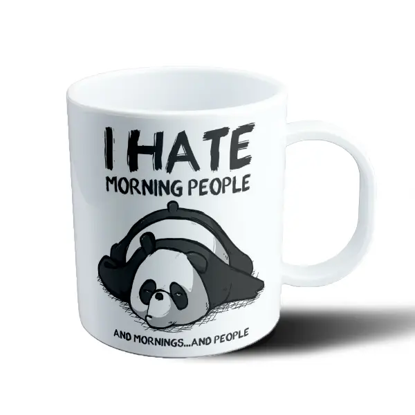 Taza de Plástico Oso Panda Odio las Mañanas