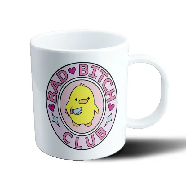 Taza de Plástico Antisocial Bad Bitch Club Pato con Cuchillo