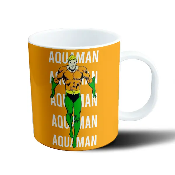 Taza de Plástico Aquaman Clásico con Repetición del Nombre
