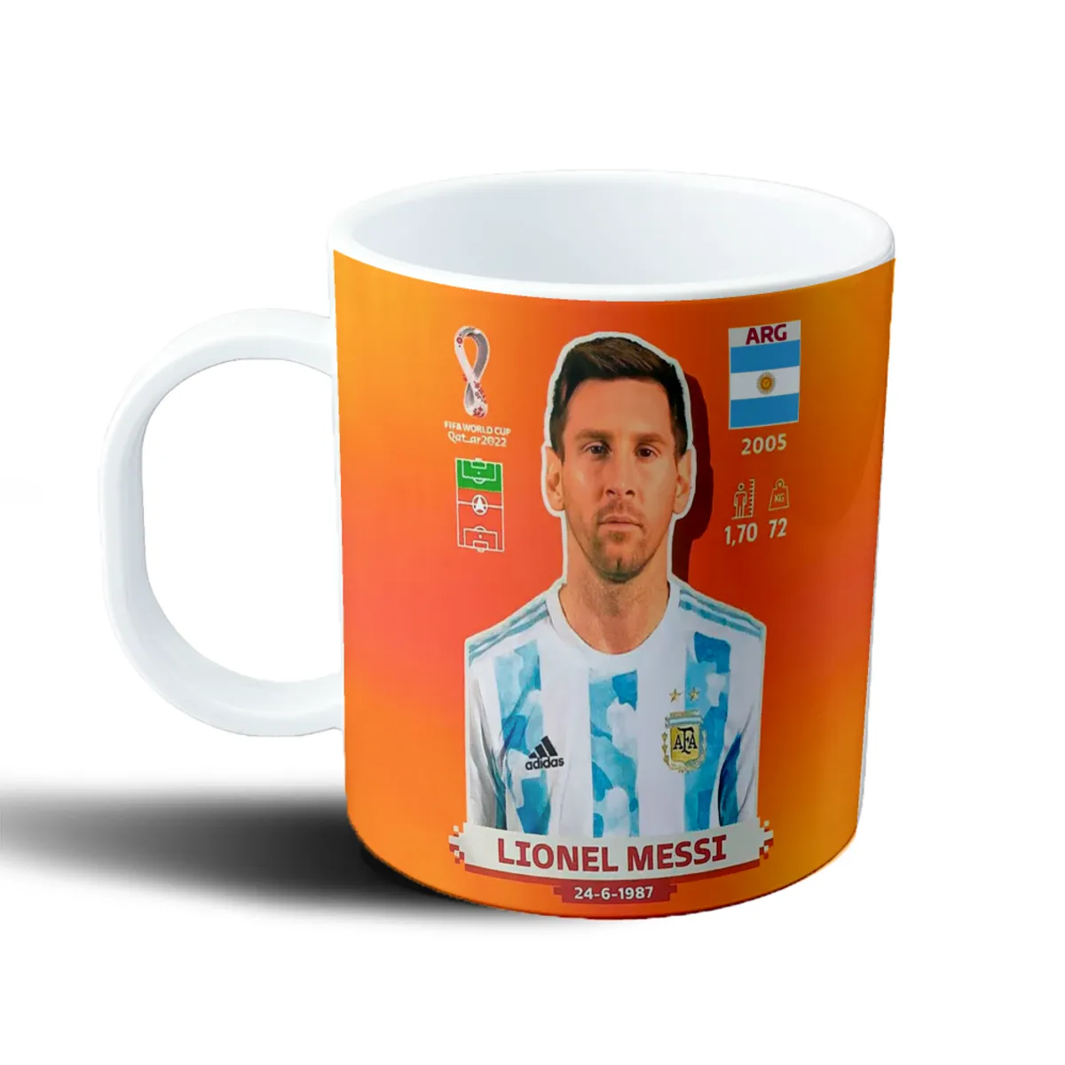 Taza de Plástico Lionel Messi Figurita Mundial Qatar 2022 - vista 2