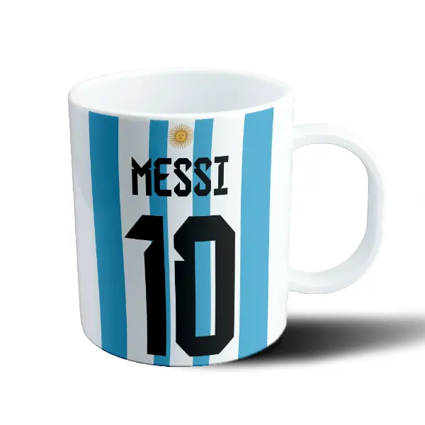 Taza de Plástico Argentina Messi 10 Camiseta Mundial Qatar