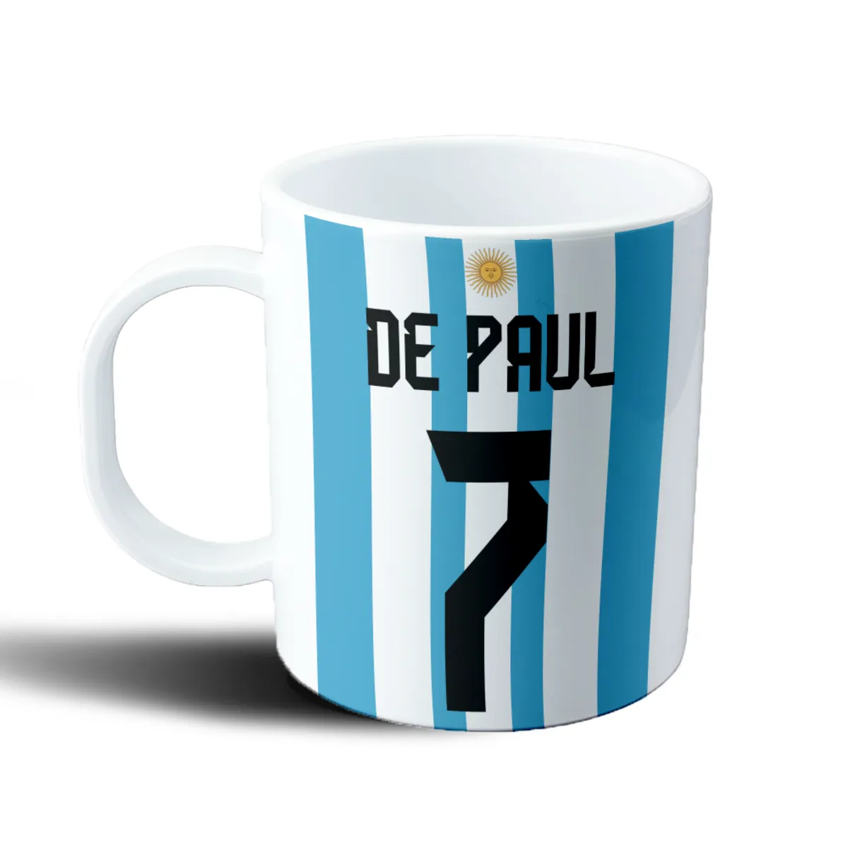 Taza de Plástico Argentina Rodrigo De Paul 7 Mundial Qatar - vista 2