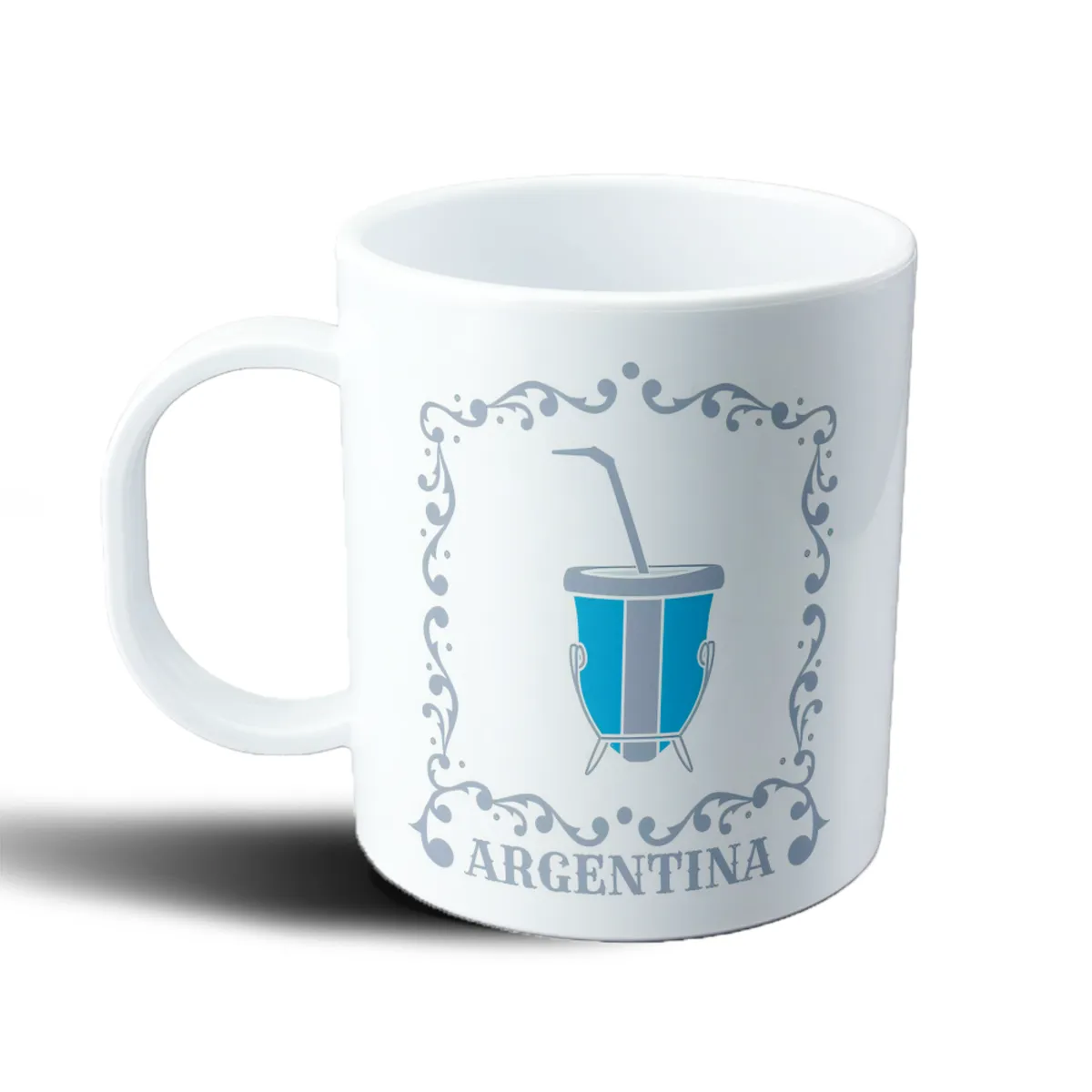 Taza de Plástico Argentina Mate Bandera Celeste y Blanca - vista 2
