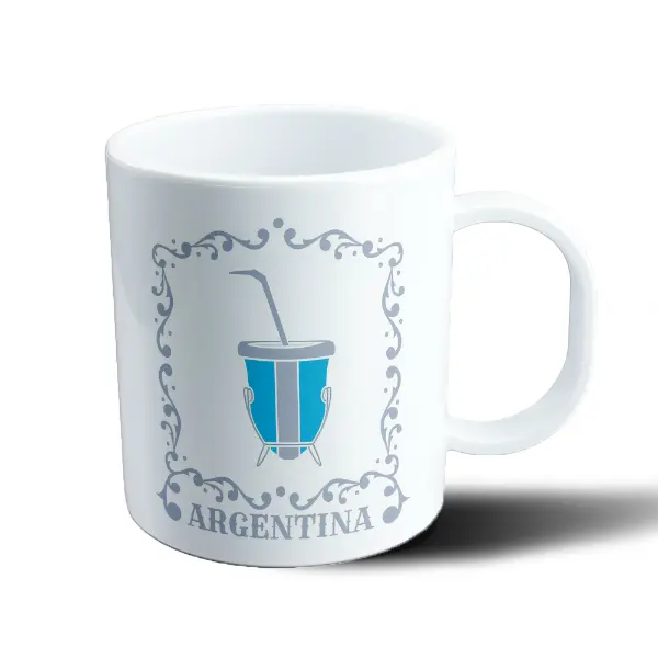 Taza de Plástico Argentina Mate Bandera Celeste y Blanca