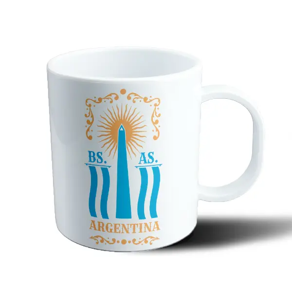 Taza de Plástico Argentina Buenos Aires Obelisco Sol de Mayo