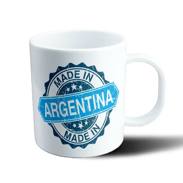 Taza de Plástico Made in Argentina Sello Azul