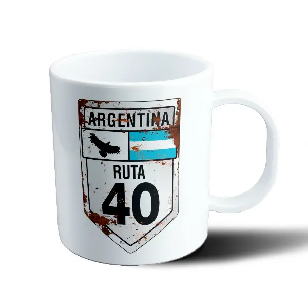Taza de Plástico Argentina Ruta 40 Cóndor y Bandera