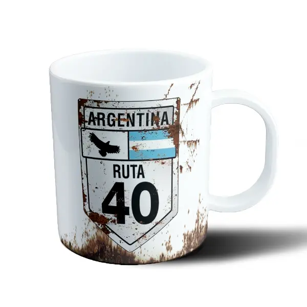 Taza de Plástico Argentina Ruta 40 Cartel Oxidado