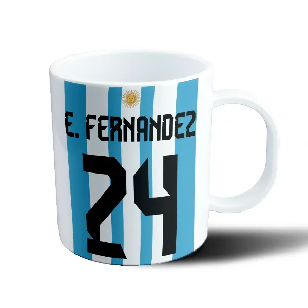 Taza de Plástico Argentina Enzo Fernandez 24 Mundial Qatar