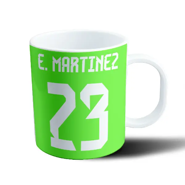 Taza de Plástico Argentina Camiseta E. Martinez 23 Verde