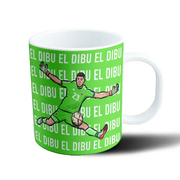 Taza de Plástico Argentina Dibu Martinez Atajada Verde
