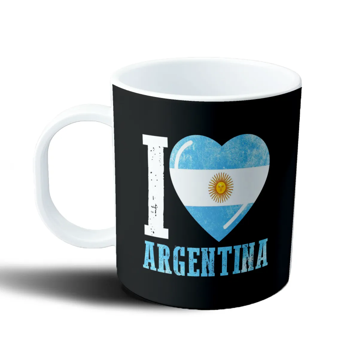 Taza de Plástico I Love Argentina Corazón Bandera - vista 2