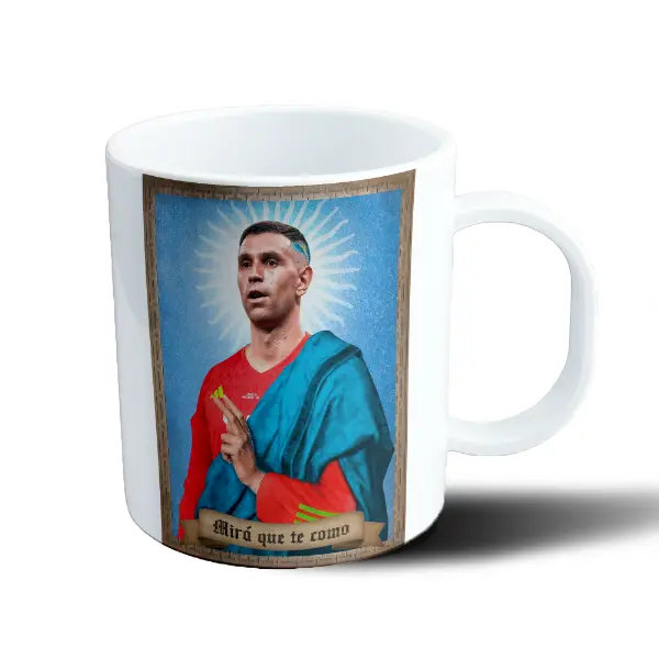 Taza de Plástico Dibu Martinez Mirá que te como