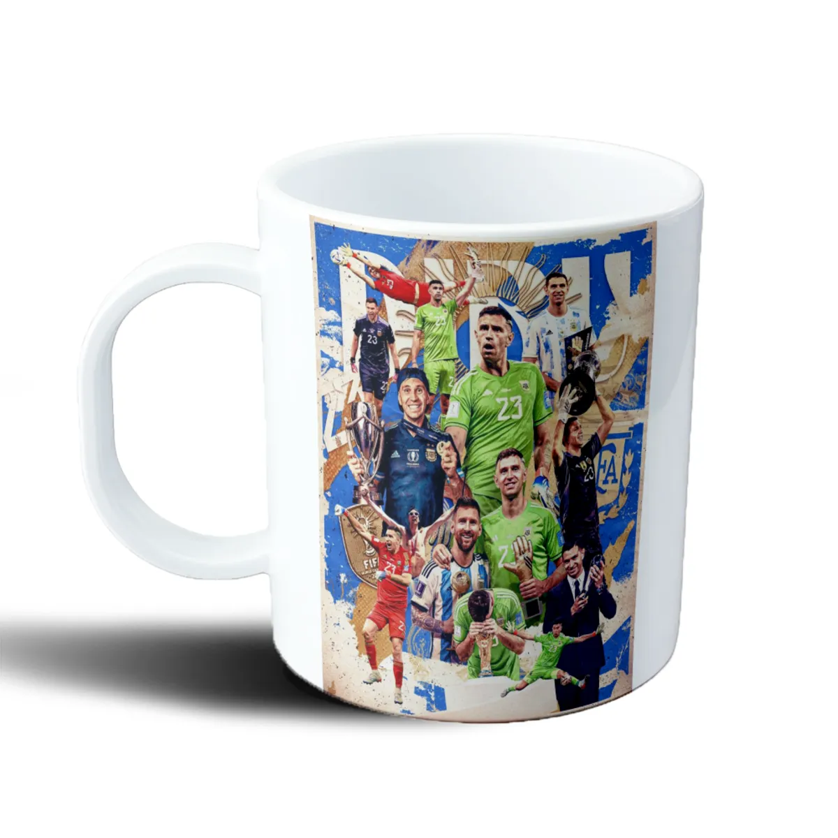 Taza de Plástico Argentina Dibu Martinez Collage Mundial - vista 2