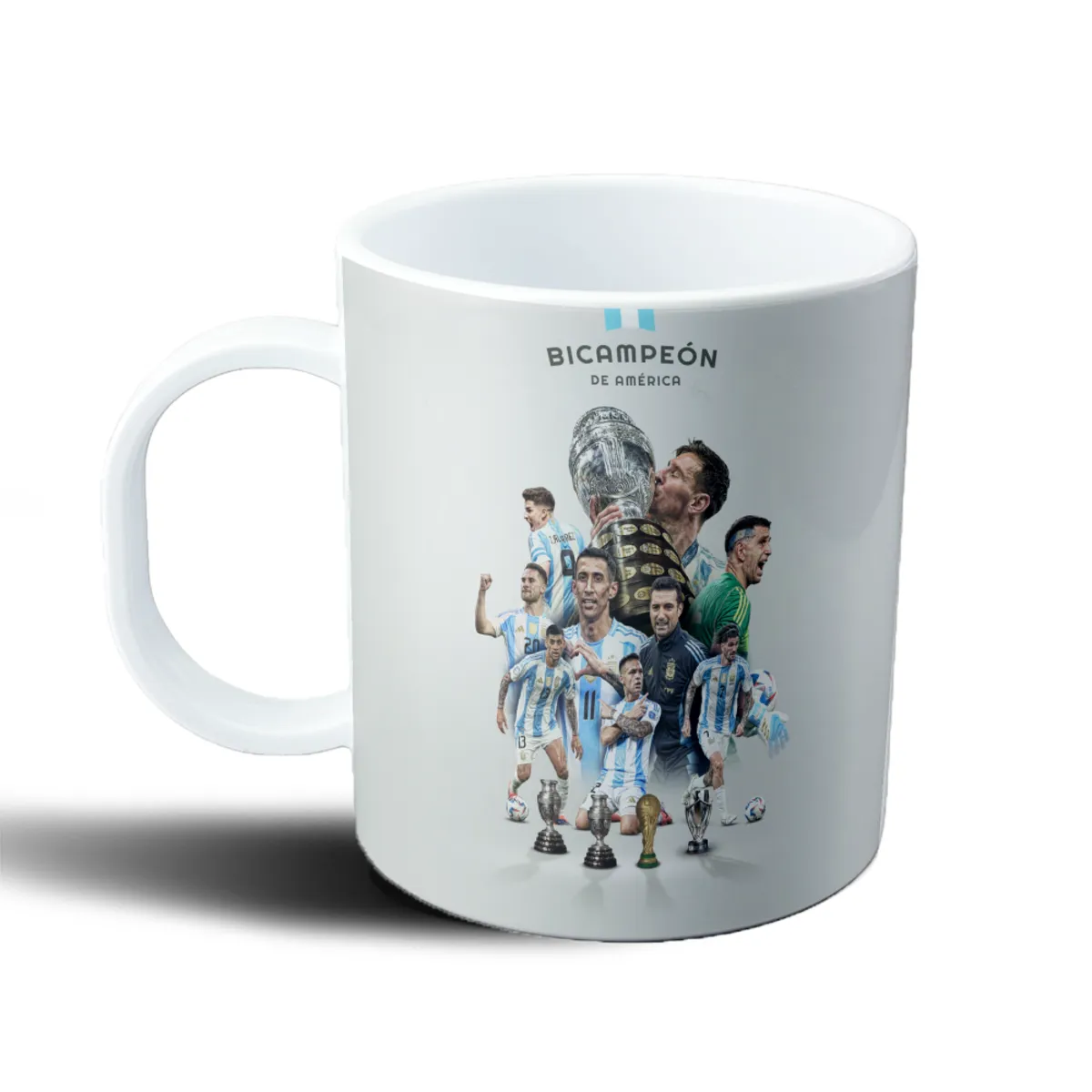 Taza de Plástico Selección Argentina Bicampeón de América Messi Di María Scaloni - vista 2