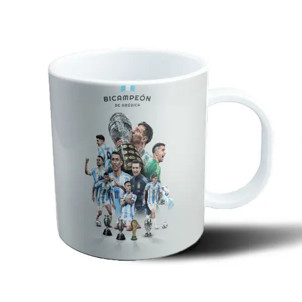 Taza de Plástico Selección Argentina Bicampeón de América Messi Di María Scaloni