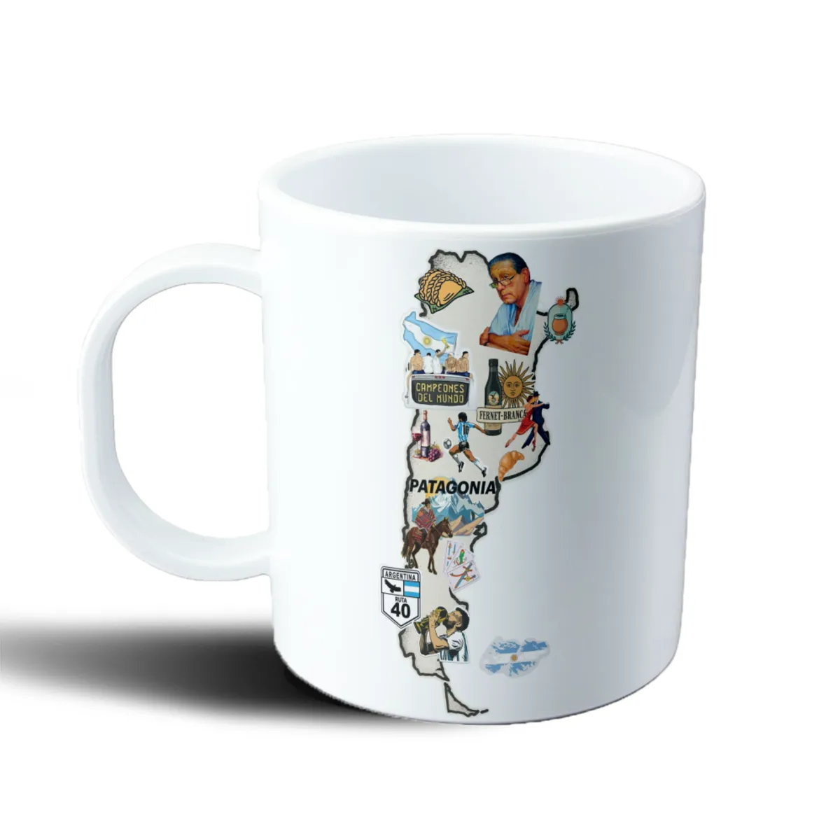 Taza de Plástico Mapa Argentina Empanadas Mate Tango Fútbol - vista 2