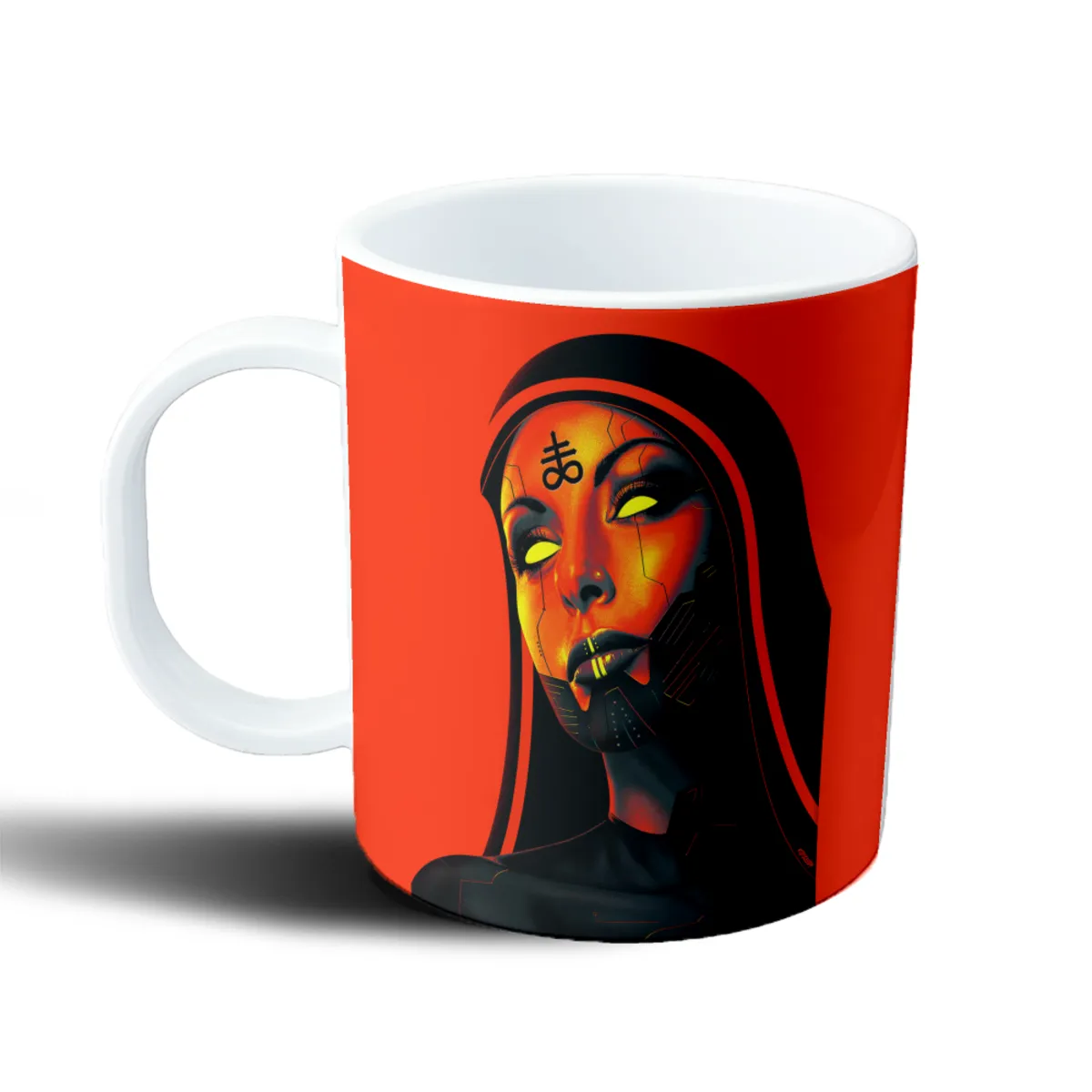 Taza de Plástico Monja Cyberpunk Rojo - vista 2