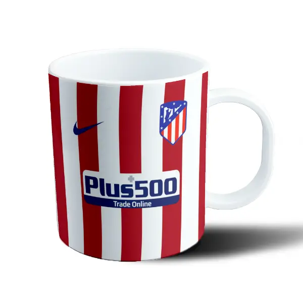 Taza de Plástico Atletico Madrid Camiseta Rayas Rojiblancas