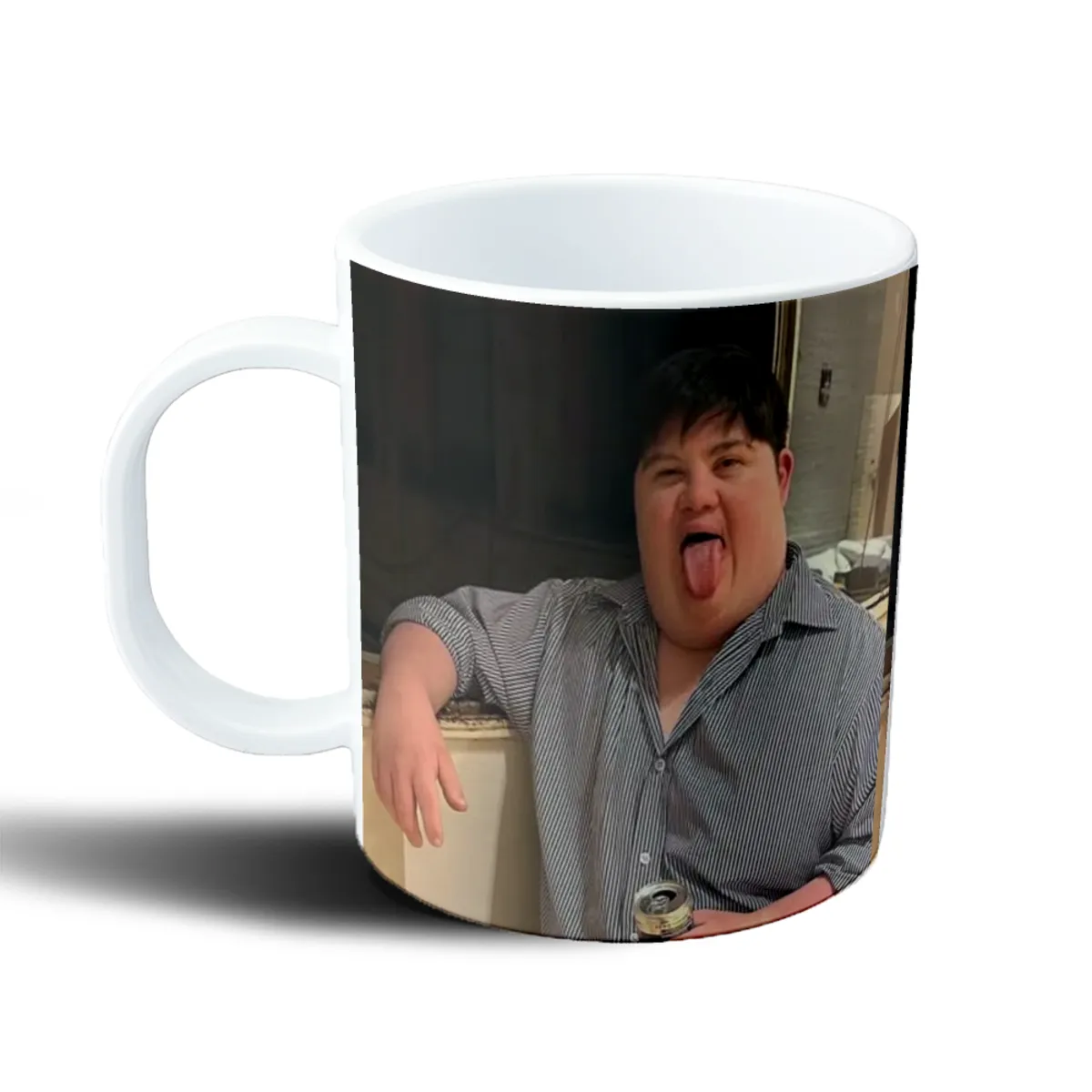 Taza de Plástico Augusto Alonso Lengua Afuera con Lata - vista 2