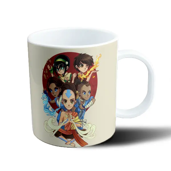 Taza de Plástico Avatar Aang Katara Sokka Toph Zuko