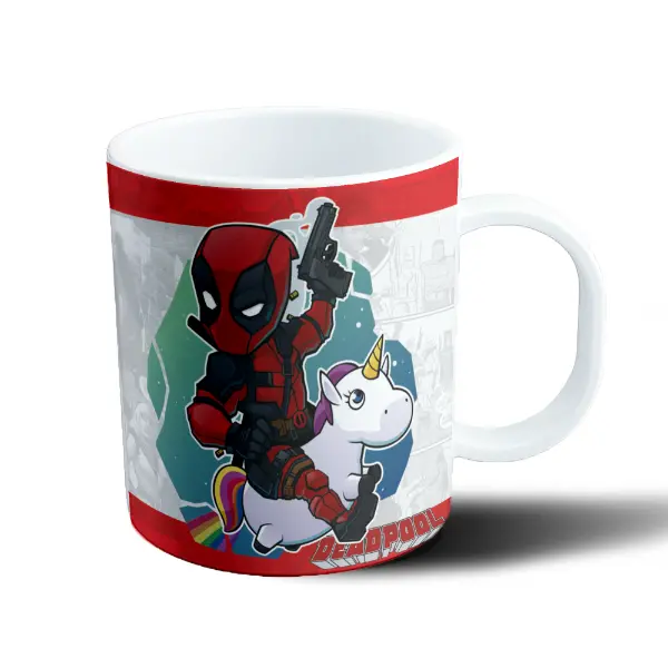 Taza de Plástico Deadpool Montado en Unicornio