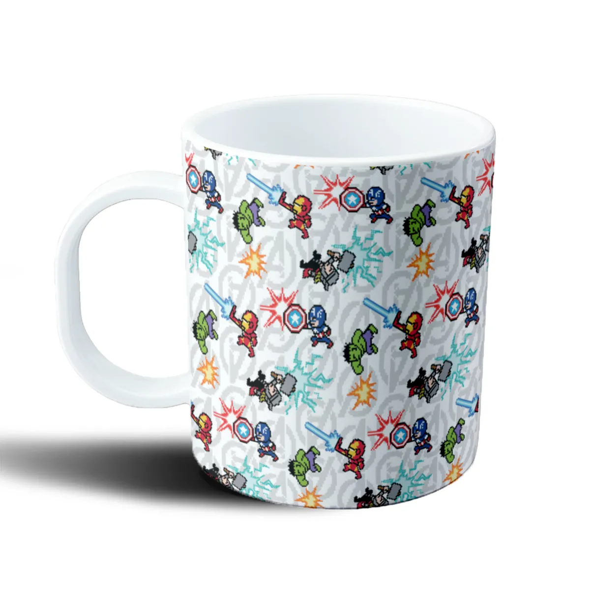 Taza de Plástico Avengers Pixel Art Capitán América Hulk Iron Man Thor - vista 2