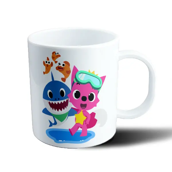 Taza de Plástico Baby Shark Pinkfong y Baby Shark con Peces