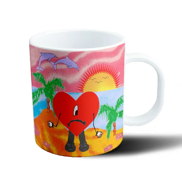 Taza de Plástico Bad Bunny Un Verano Sin Ti Corazón Triste