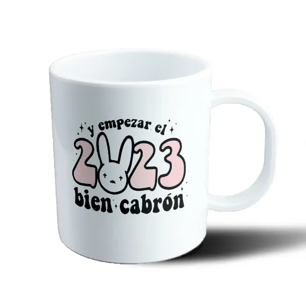 Taza de Plástico Bad Bunny y empezar el 2023 bien cabrón
