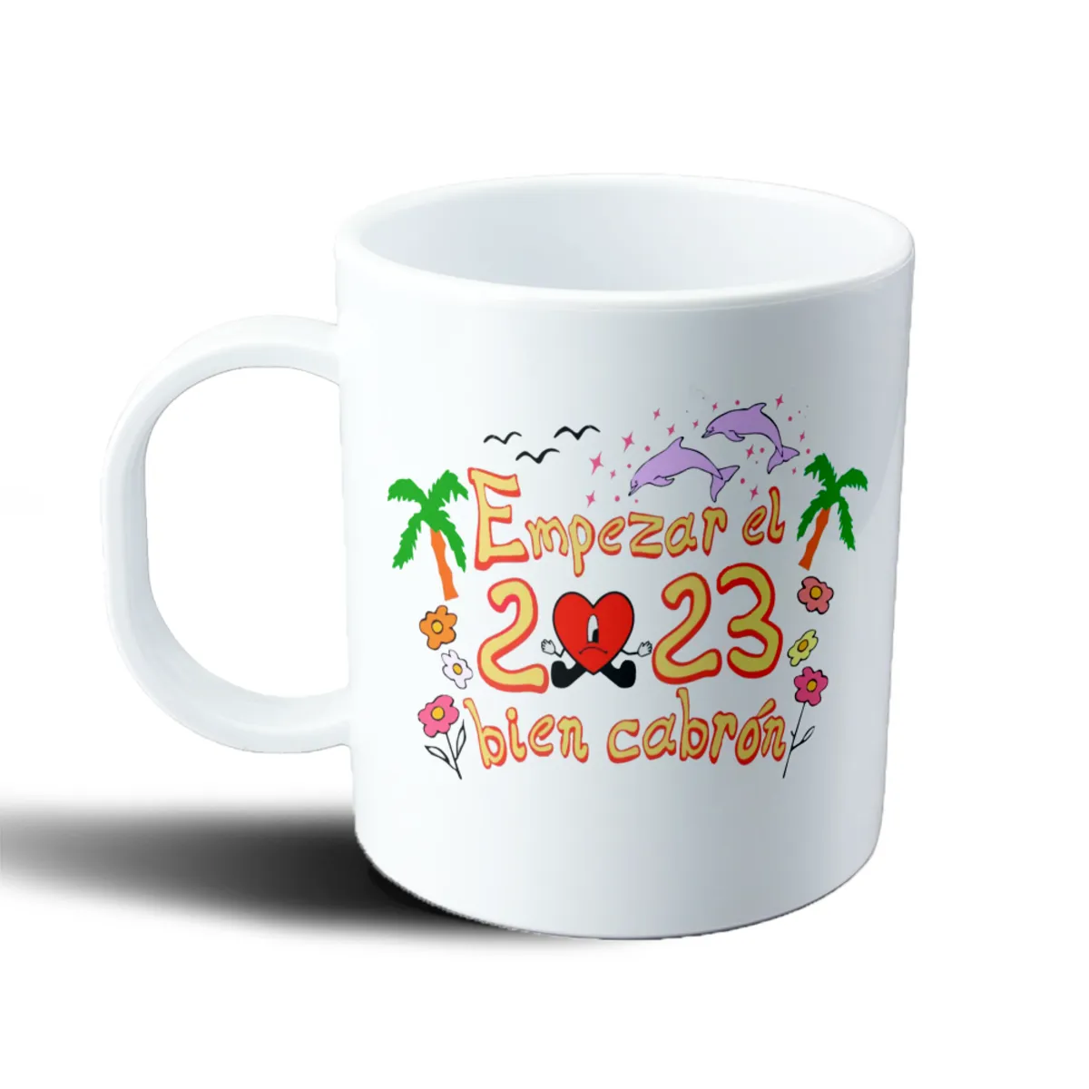 Taza de Plástico Bad Bunny Empezar el 2023 bien cabrón - vista 2
