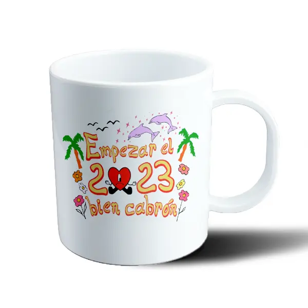 Taza de Plástico Bad Bunny Empezar el 2023 bien cabrón