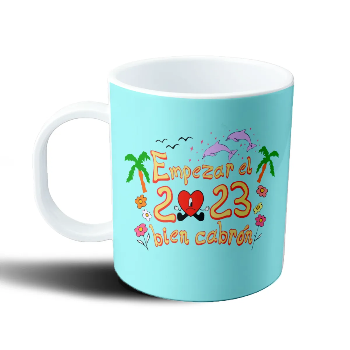 Taza de Plástico Bad Bunny Empezar el 2023 bien cabrón - vista 2