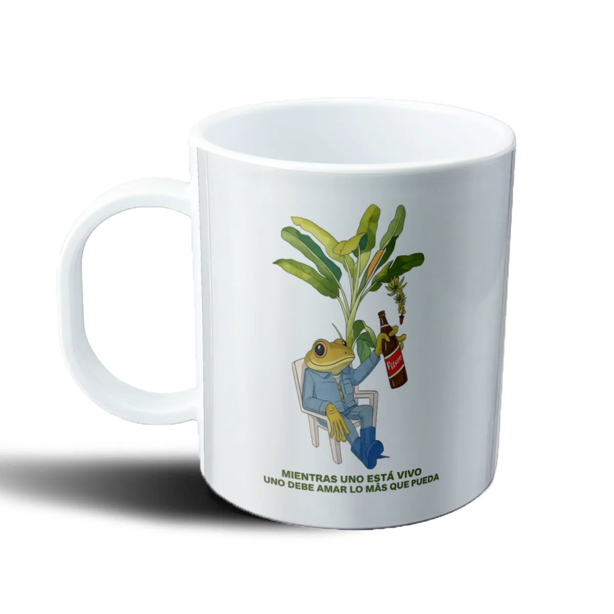 Taza de Plástico Bad Bunny Rana con Pilsen Mientras Uno Está Vivo - vista 2